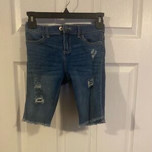 The Children's Place Girls Distressed Denim Skimmer Shorts Size 8